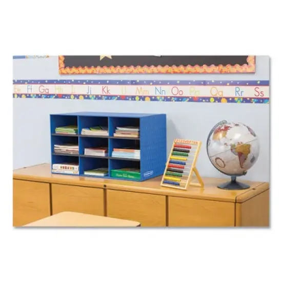 Bankers Box Classroom Literature Sorter, 9 Compartments, Blue, 28.25" x 13" x 16" image {2}