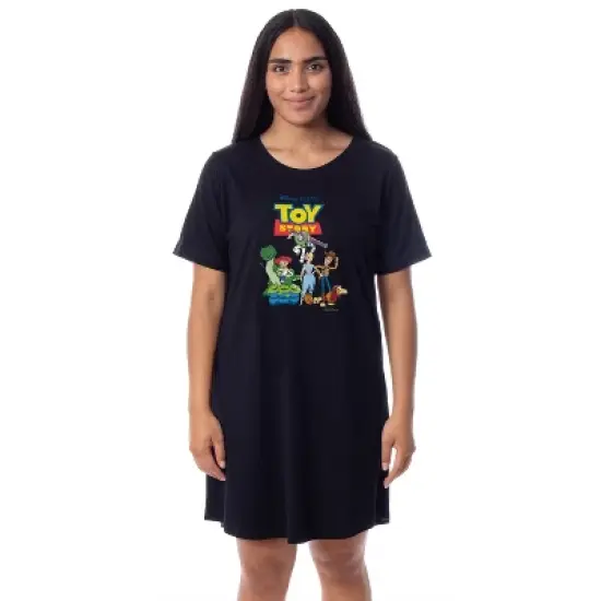 Disney Womens' Toy Story Movie Film Characters Nightgown Sleep Pajama Shirt Black image {3}