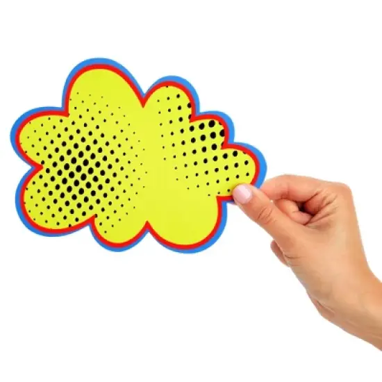 Juvale 60 Pack Superhero-Themed Bulletin Board Decorations for Classroom Decor, Comic Book Bubble Cutouts, 5x7 In image {3}