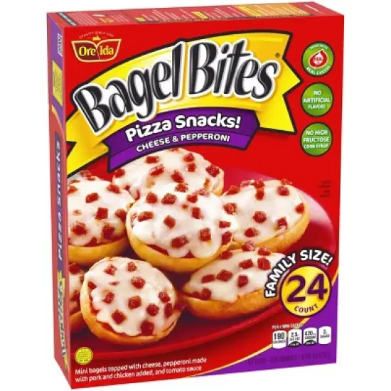 Bagel Bites Cheese & Pepperoni Mini Pizza Bagel Frozen Snacks - 18.6oz/24ct image {10}
