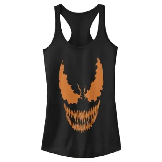 Junior's Marvel Halloween Venom Scary Face Costume Racerback Tank Top image {4}