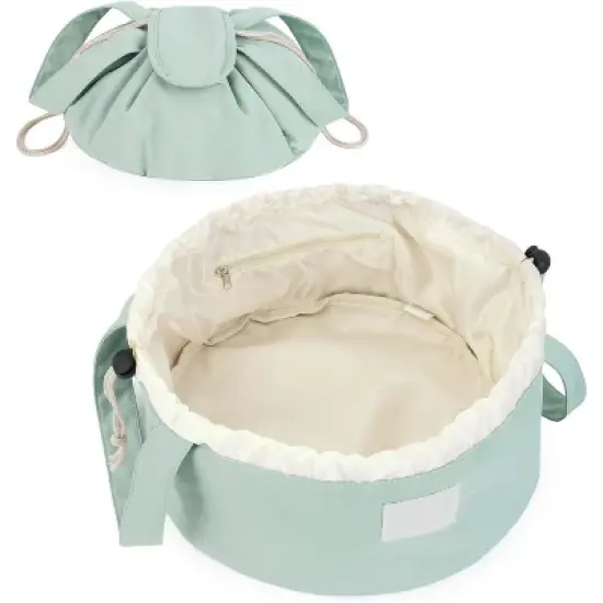 Narwey Barrel Drawstring Makeup Bag Large Floral Cosmetic Bag image {7}