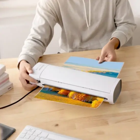 VEVOR Laminator Machine, Cold and Hot Laminator for Max A3 Paper Size, 1 min Quick Warm Thermal Laminator, 3-5 mil Thickness, White + Grey image {1}