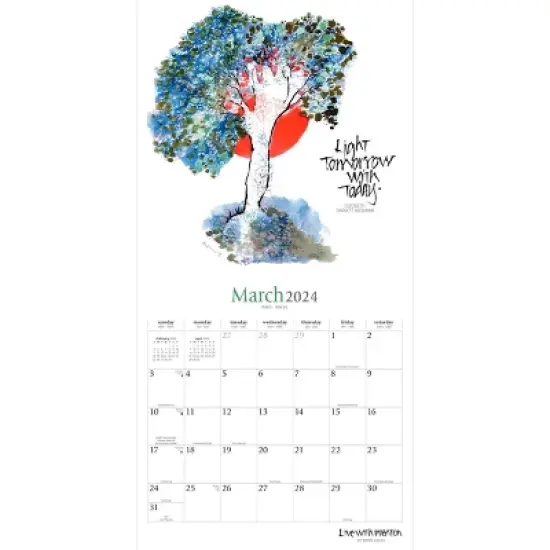 Brush Dance 2024 Wall Calendar 12"x12" Live with Intentions image {2}