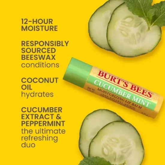 Burt's Bees Lip Balm - Cucumber Mint - 0.15oz image {2}