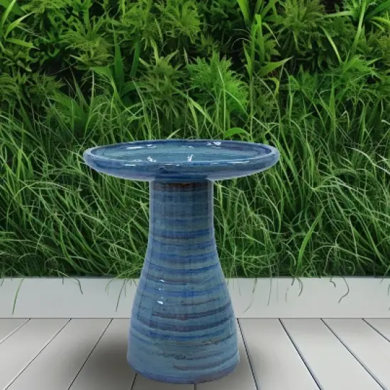 Sunnydaze Outdoor Weather-Resistant Garden Patio Simply Elegant High-Fired Smooth Ceramic Hand-Painted Bird Bath image {8}