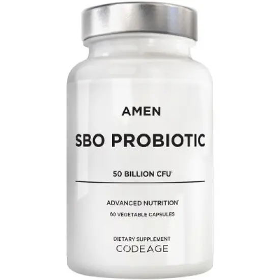 Amen SBO Probiotic 50 Billion CFUs + Organic Prebiotics Digestive Supplement - 60ct image {16}