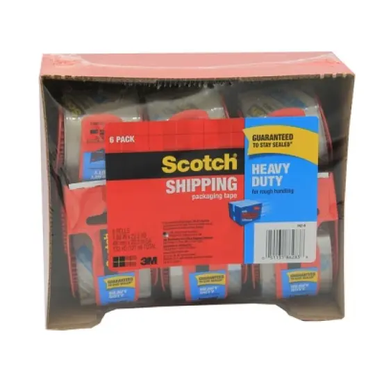 Scotch Heavy Duty Shipping Packaging Tape with Dispenser, 2" x 800", 6 Rolls image {2}