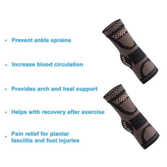 Unique Bargains Ankle Brace Achilles Tendon Support Ankle Compression Sleeve Socks 1 Pair image {1}