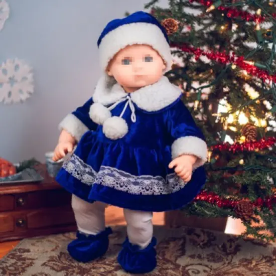 The Queen's Treasures 15 In Doll Clothes Blue Velvet Complete Dress Outfit image {1}