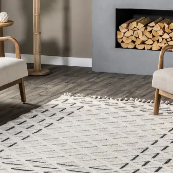 Arvin Olano x RugsUSA - Ventana Crosshatch Textured Area Rug image {8}