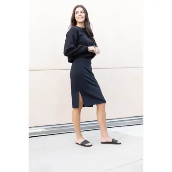 Assets by Spanx Women's Ponte Side Slit Skirt image {4}