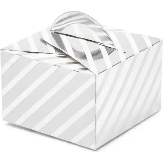 Bright Creations 24 Pack Paper Gift Boxes, Treat Boxes for Wedding & Birthday Party Favors, Metallic Silver 3.5 x 3.5 x 3.4 in image {3}