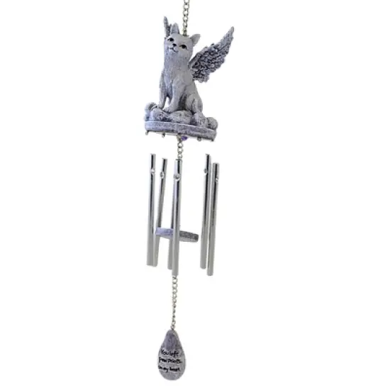 Roman 15.0 Inch Cat Memorial Windchime Bereavement , Pawprints Wings Heaven (1PC) image {3}