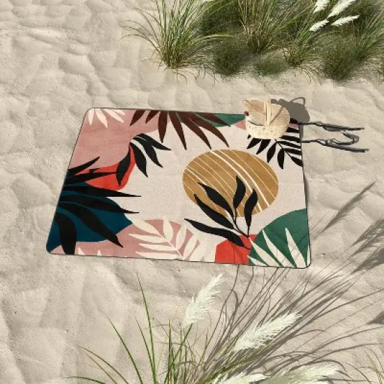Marta Barragan Camarasa Modern tropical sunrise G Picnic Blanket - Deny Designs image {2}