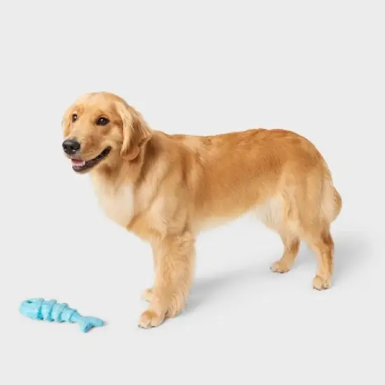 Fishbone Rubber Chew Dog Toy - Blue - Boots & Barkley&trade; image {1}