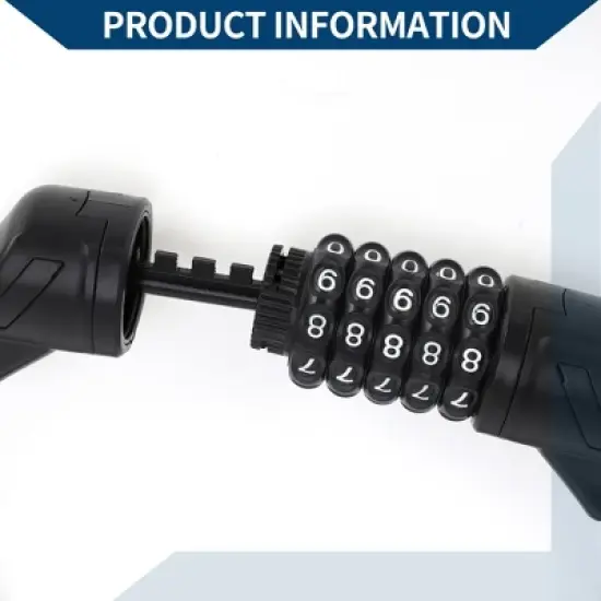 Unique Bargains Bicycle Padlock Cable Lock Spiral Lock 5 Digit Resettable Bike Cable Lock image {2}
