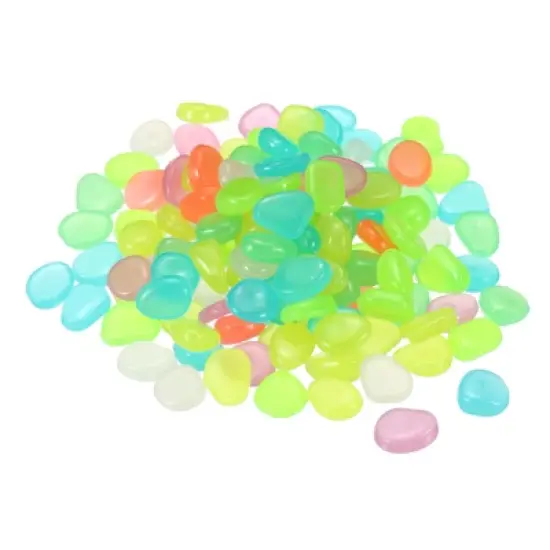 Unique Bargains Fish Tank Decoration Glowing Luminous Pebbles 8-11mm Multicolored 300 Pcs image {5}