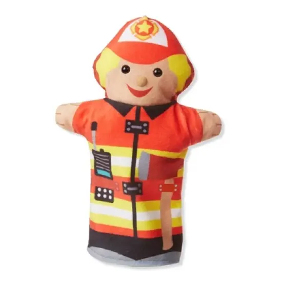 Melissa & Doug Jolly Helpers Hand Puppets (Set of 4) - Construction Worker, Doctor, Police Officer, and Firefighter image {4}