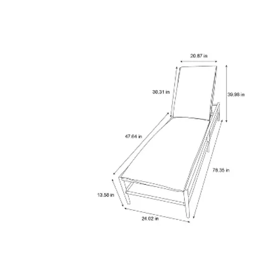 Cushioned Metal Outdoor Chaise Lounge - Cream/Black - Hearth & Hand&trade; with Magnolia image {6}