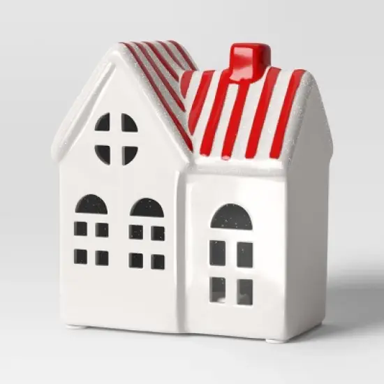 5.25" Christmas Lit White Ceramic house - Wondershop&trade; image {2}