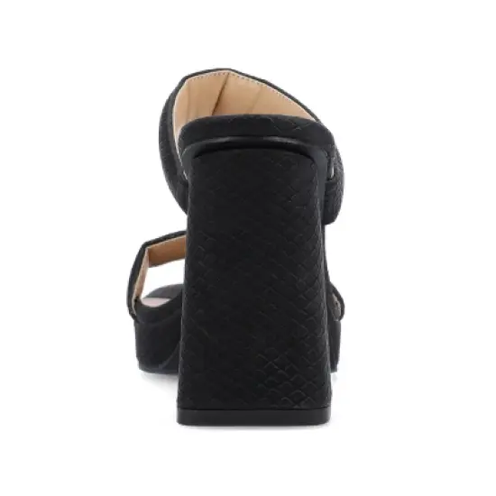 Journee Collection Womens Jaell Multi Strap Covered Block Heel Platform Sandals image {2}