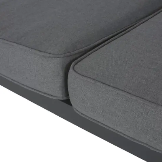 94.5" Outdoor Patio Aluminum L-Shaped Sectional Sofa Set with Coffee Table and Side Table image {7}