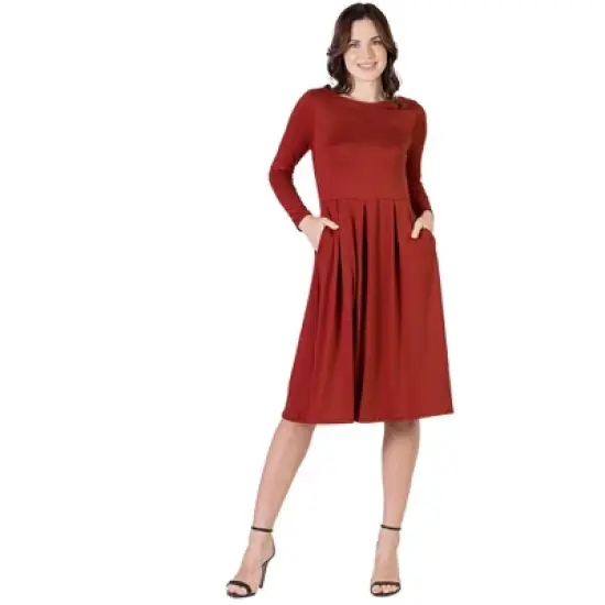Midi Length Pocket Womens Dress image {13}