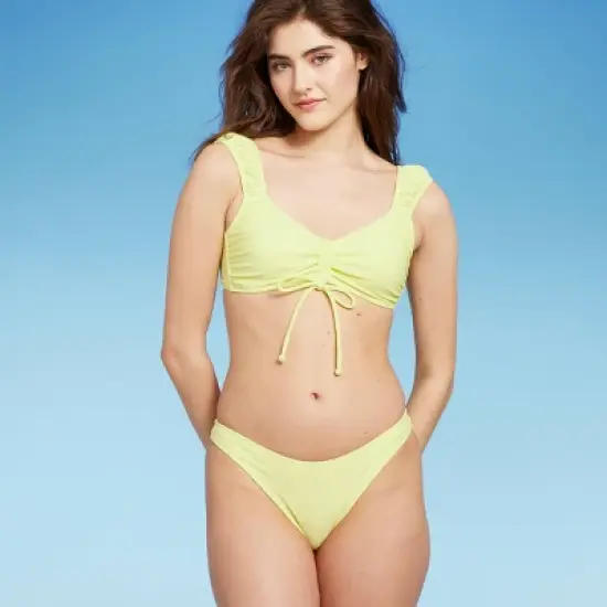 Women's High Leg Cheeky Bikini Bottom - Wild Fable&trade; Light Yellow image {2}