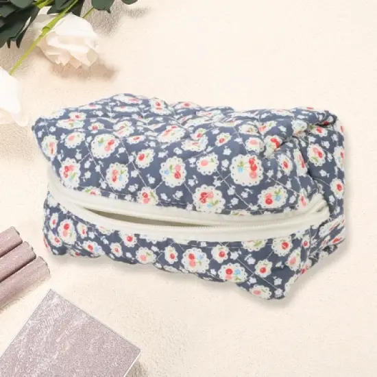 Unique Bargains Women Portable Cherry Makeup Bag Camping 1 Pc image {1}