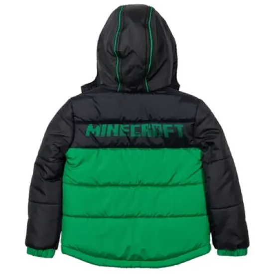 Minecraft Zip Up Winter Coat Puffer Jacket Little Kid to Big Kid image {3}