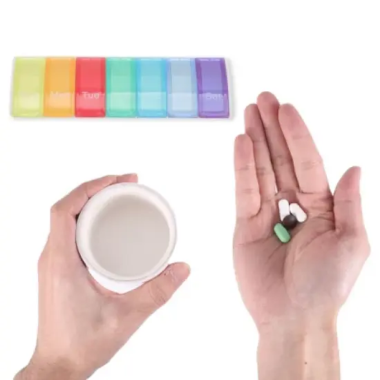 Unique Bargains 7 Grid Colorful Mini Pill Case Colorful 1 Pc image {3}