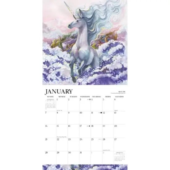 Willow Creek Press 2024 Wall Calendar 12"x12" Unicorns by Sara Burrier image {2}