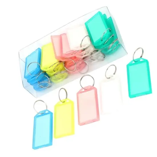 Unique Bargains Plastic ID Name Key Ring Label Tags 25 Pcs image {1}