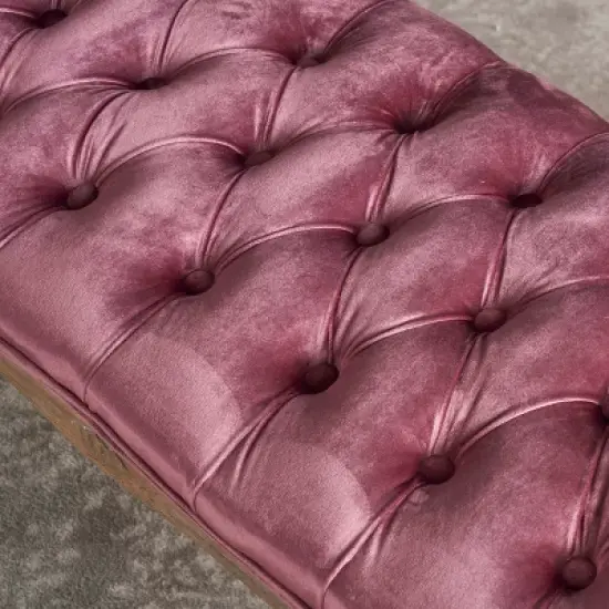 Tassia New Velvet Tufted Bench - Blush - Christopher Knight Home image {2}