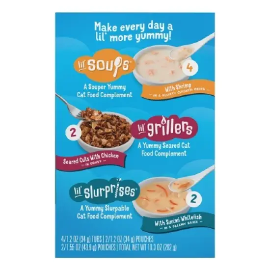 Purina Friskies All Star Faves Lickable Chicken and Shrimp Flavor Topper Variety Pack  Wet Cat Food - 10.3oz image {3}