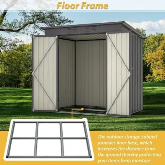 6 x 4 ft Outdoor Storage Shed, All Weather Tool Shed for Garden, Backyard, Lawn, Black image {2}