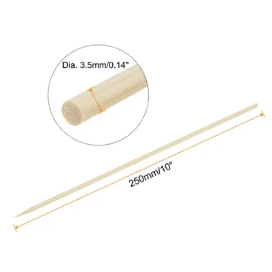Unique Bargains Bamboo Barbecue Skewers Sticks Natural Wooden Cocktail Picks 100 Pcs image {1}