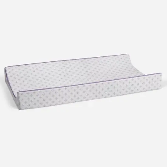 Bacati - Petals Quilted Muslin Changing Pad Cover Lilac image {2}