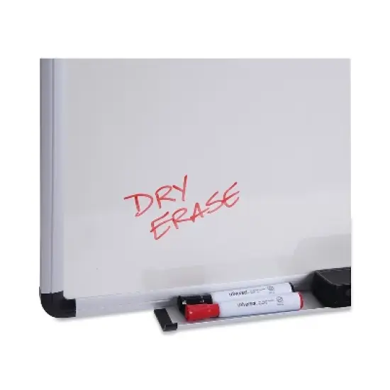 UNIVERSAL Dry Erase Board Melamine 24 x 18 White Black/Gray Aluminum/Plastic Frame 43722 image {5}