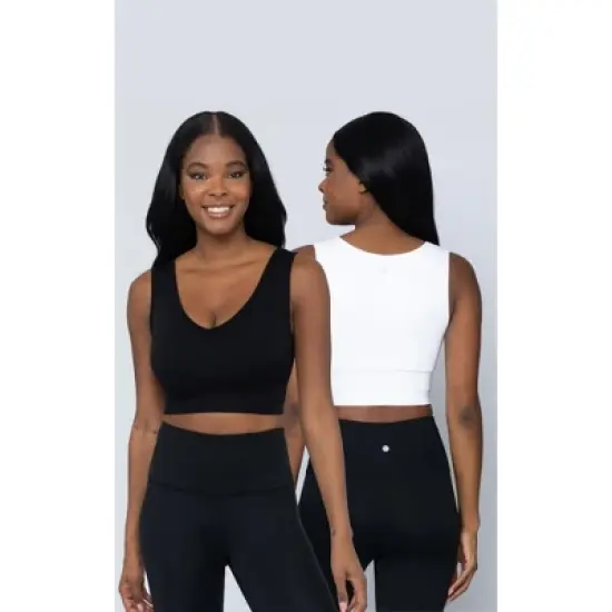 Yogalicious 2 Pack Seamless V-Neck Sports Bra image {11}