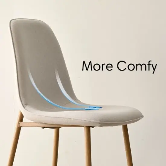 Oslo Modern Design Dining Chair Set Of 4 and 8, Linen Dining Chair with Oak Metal Legs, Indoor Furniture - Maison Boucle image {5}