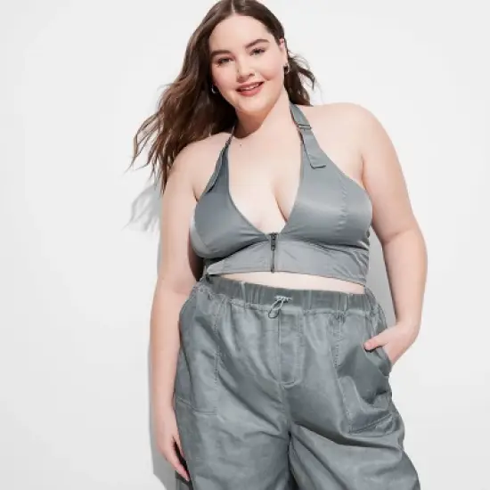 Women's Nylon Halter Tank Top - Wild Fable&trade; Light Teal Blue image {3}