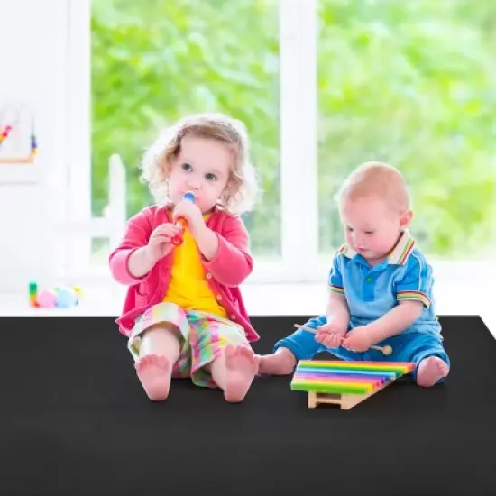 Large Yoga Mat 6' x 4' x 8 mm Thick Workout Mats for Home Gym Flooring Black image {9}