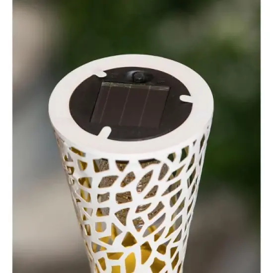 Evergreen Tapered Laser Cut Solar Interchangeable Finial, Ivory-  3.75x7.5x3.75 in Durable Hardware for Flags image {5}