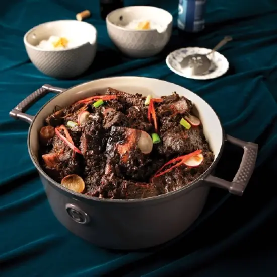 Saveur Selects Voyage Series 5qt Enameled Cast Iron Casserole with Stainless Steel Lid image {3}