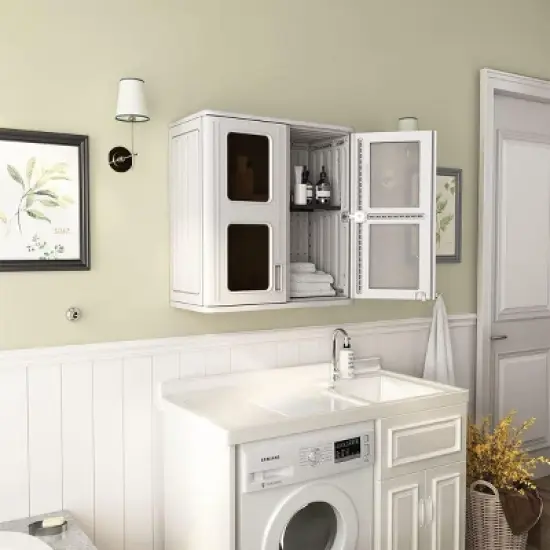 Syemin Outdoor Storage Shed, Vertical Tall Tool Shed with Five Shelves, Lockable Door for Patio, Backyard and Lawn, White, 28.9"*13.3"*30.1" image {2}