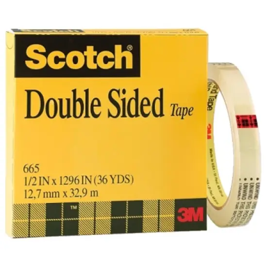 Scotch 665 Double-Sided Tape, 0.50 x 1296 Inches, Clear image {1}