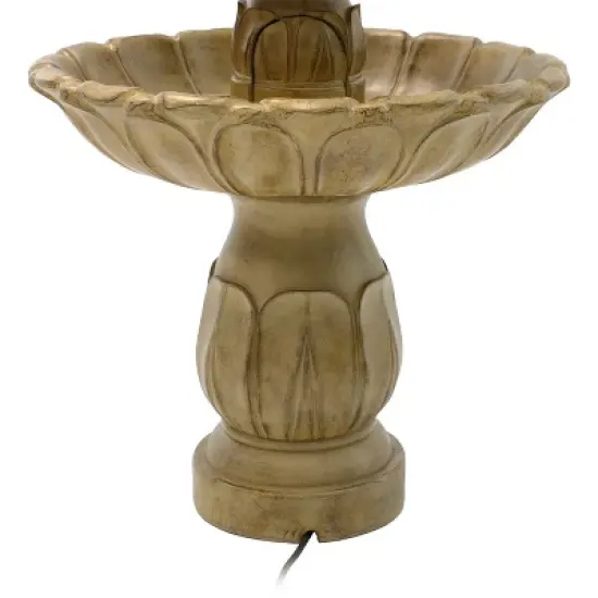 Sunnydaze 46"H Electric Polystone 3-Tier Classic Tulip Outdoor Water Fountain image {9}