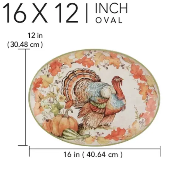 Certified International Autumn Breeze Oval Turkey Serving Platter image {3}